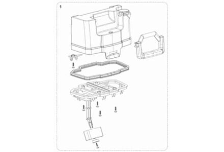 Nilfisk schrobzuigmachine tank afdekking compleet SC100 107413527