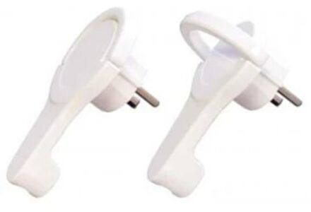 Stekker met randaarde extra plat haaks wit