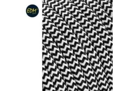 EDM Omsponnen Snoer Zwart/Wit 25m 