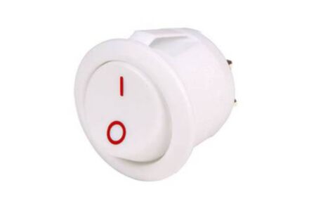 inbouwschakelaar mini 230v (aan / uit) wit rond caravan camper wip