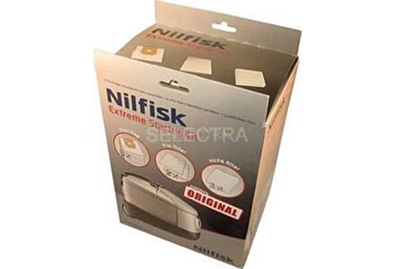 nilfisk starterskit extreme 107403113 stofzuiger hepafilter h14 8 stofzakken 2 voorfilter